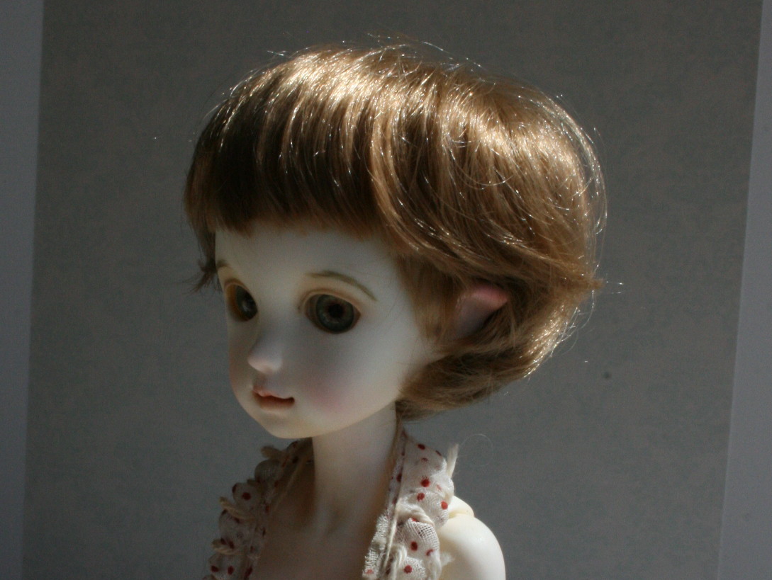 Brown synthetic mohair 6-7"